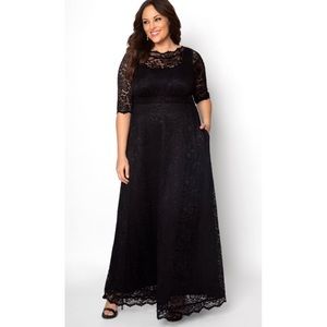 Kiyonna Leona Lace Gown, Black 1X